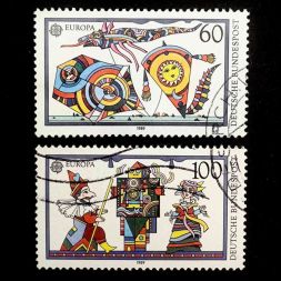 Набор марок EUROPA - Детские игрушки, Германия, 1989 год (полный комплект)